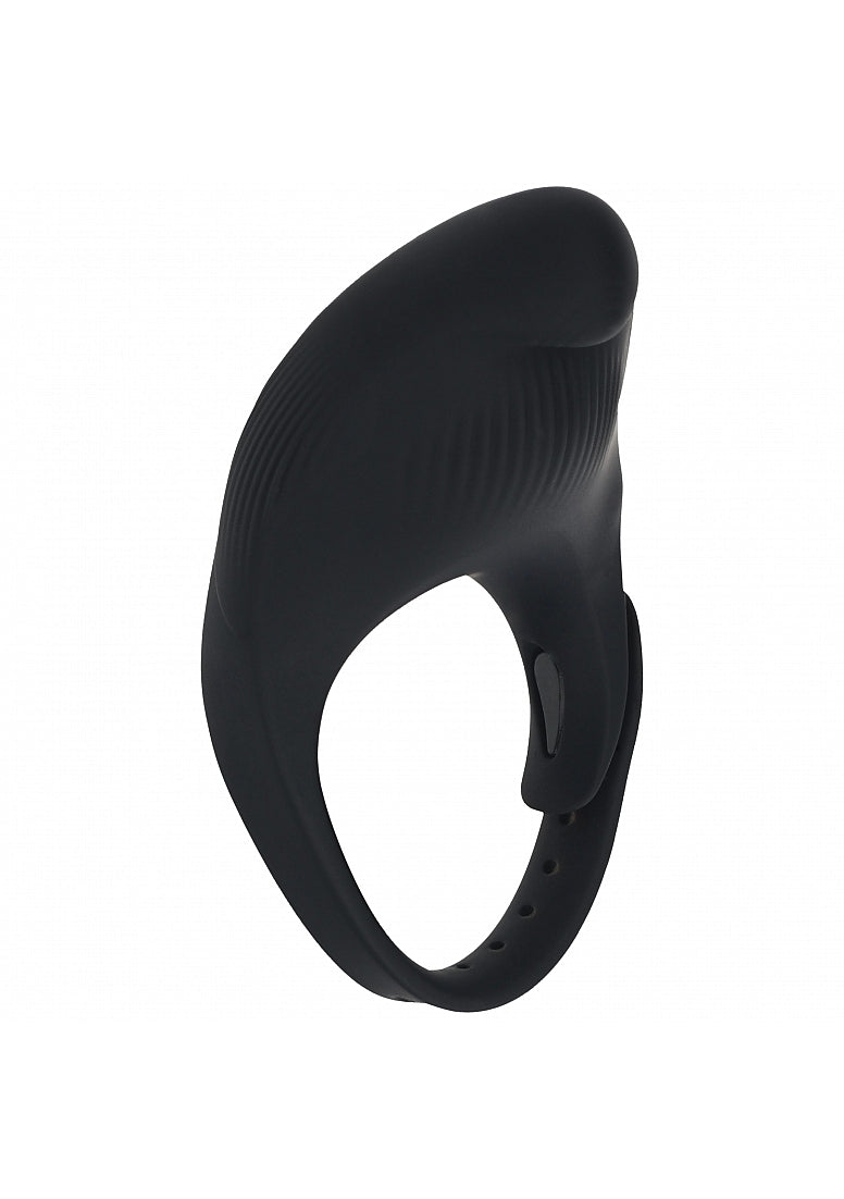 Levelz Adjustable Vibrating Silicone Rechargeable Cock Ring - Black
