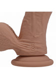 RealRock Rechargeable Silicone Dual Layered Vibrating Curved Dildo with Weighted Balls 8in
