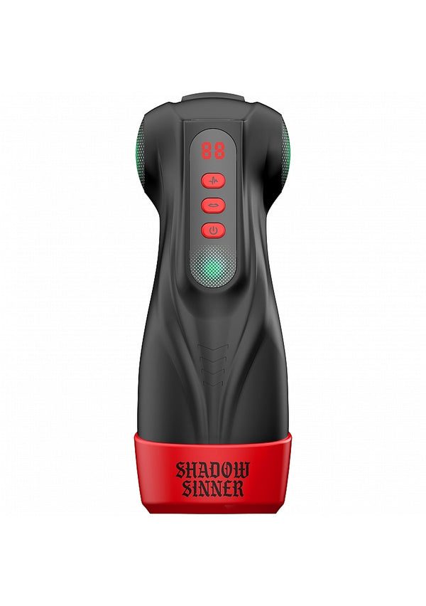 Masturs Raven Shadow Sinner Rechargeable Multi Function Masturbator - Black