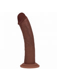 Realrock Dual Layered Rechargeable Silicone Curved Realistic Vibrating Dildo with Suction Cup 8in
