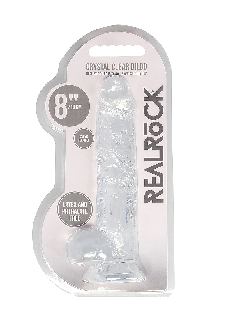 REALROCK Crystal 8 in Realistic Dong with Balls