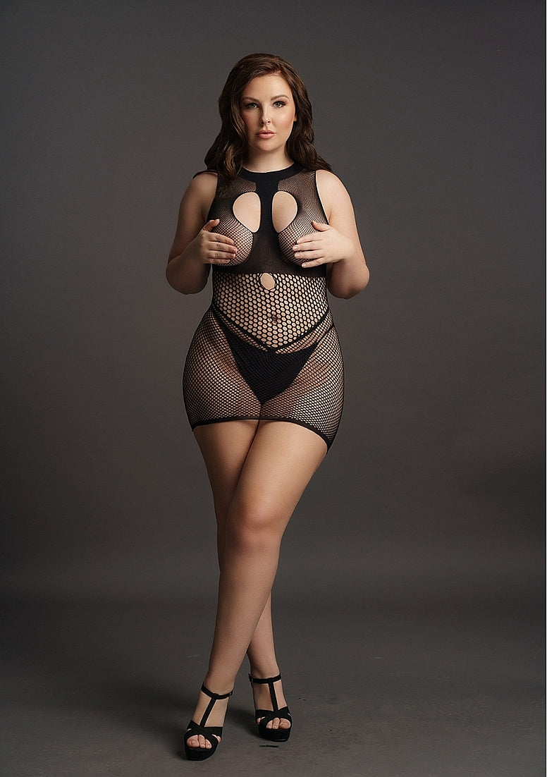 Duo Net Open Cup Mini Dress