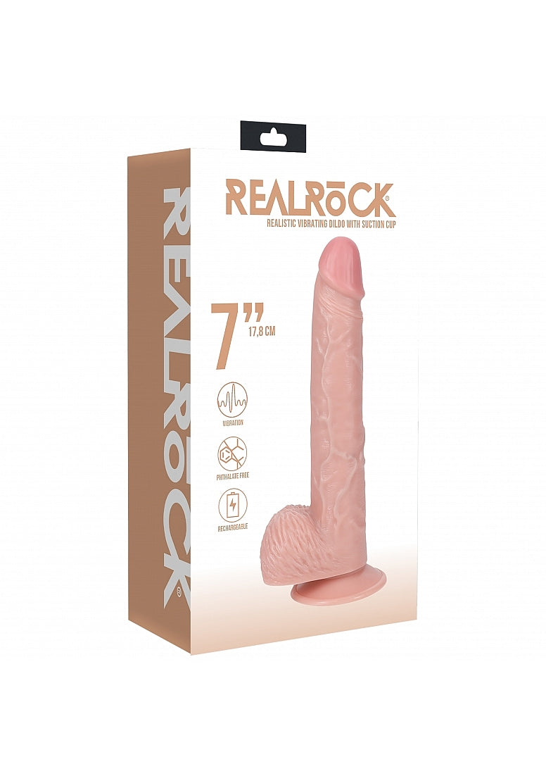 7 " Vibrating Cock With Balls - Regular Straight
