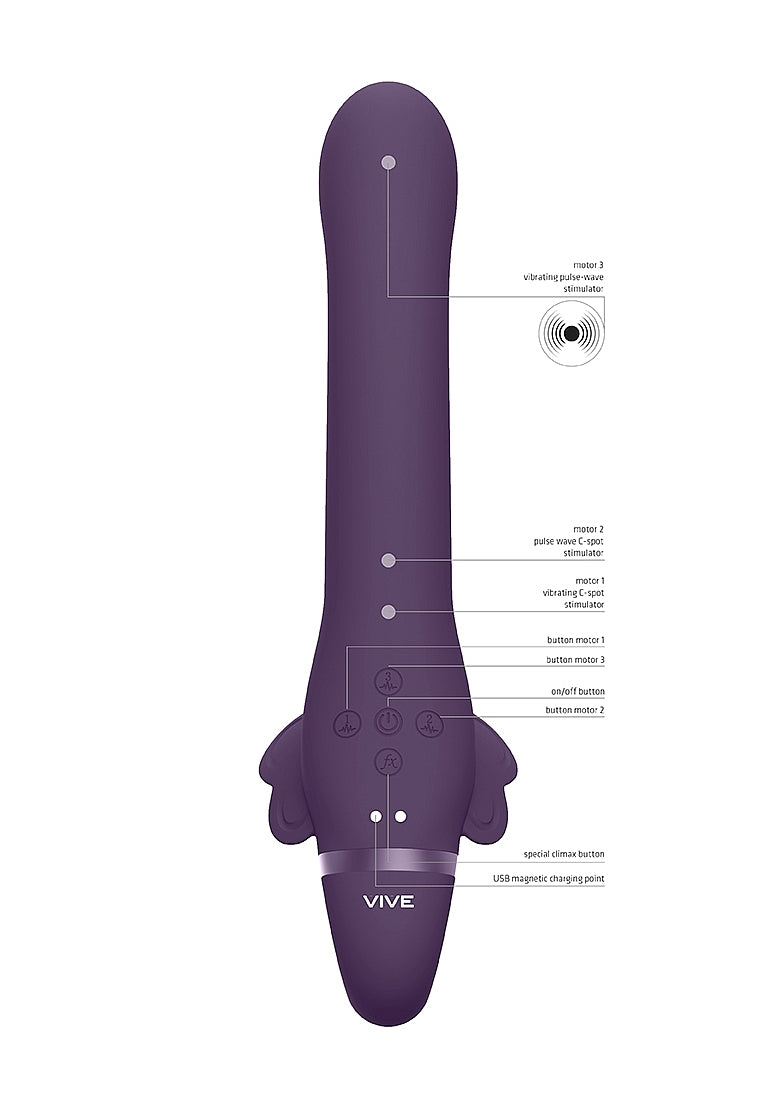 Vive Satu - Pulse-Wave & Vibrating Strapless Strap-on
