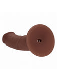 Realrock Dual Layered Rechargeable Silicone Curved Realistic Vibrating Dildo with Suction Cup 8in