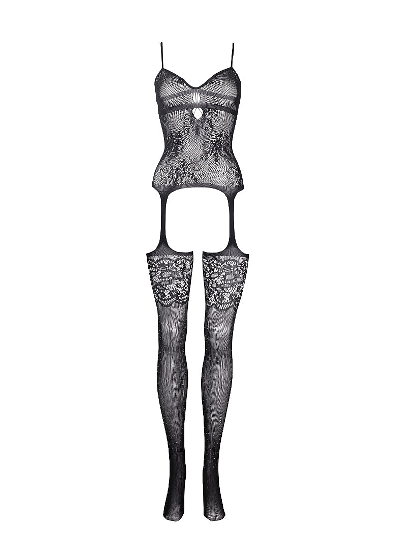 Suspender Rhinestone Bodystocking