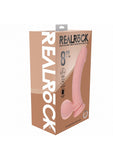 RealRock Rechargeable Silicone Dual Layered Vibrating Curved Dildo with Weighted Balls 8in