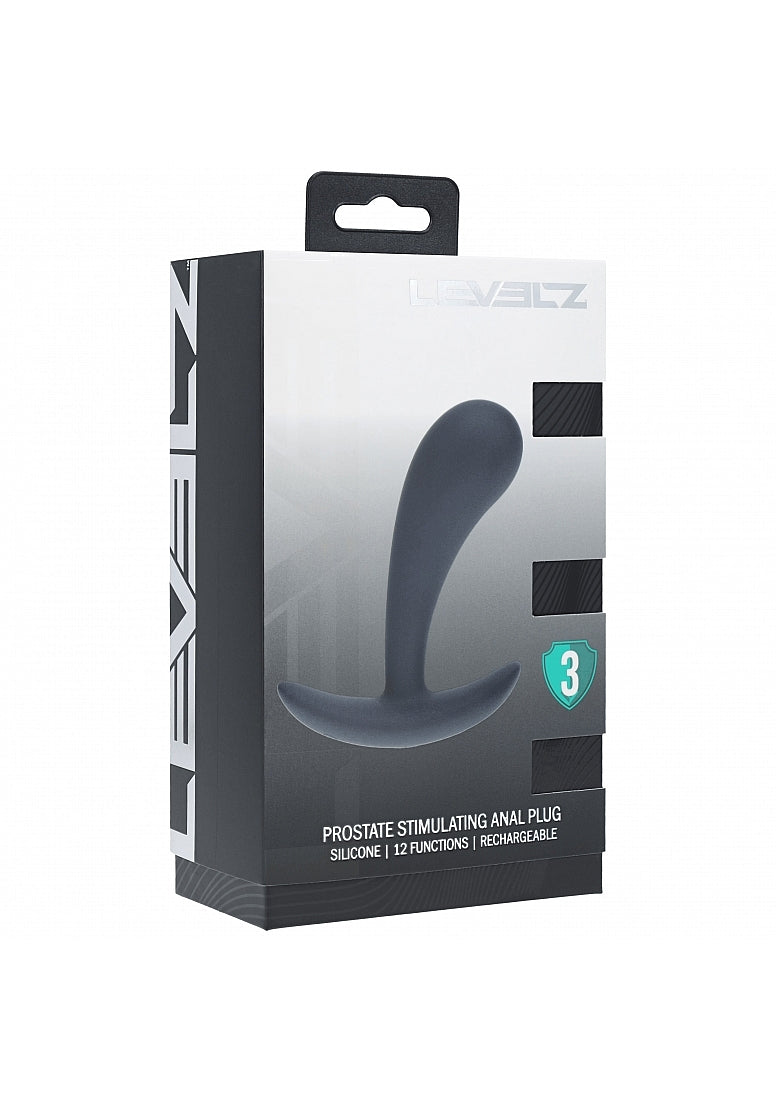 LEVELZ - Vibrating Silicone Prostate Stimulator Anal Plug - Medium - Black