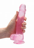 REALROCK Crystal 8 in Realistic Dong with Balls