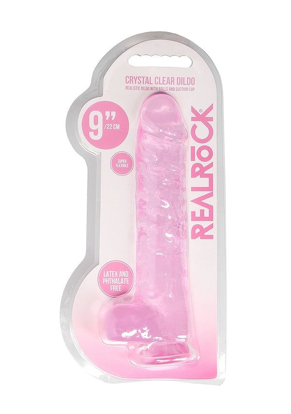REALROCK Crystal 9 in Realistic Dong with Balls
