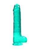 9" / 25 cm Realistic Dildo With Balls - Turquoise