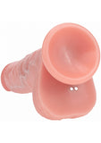 RealRock Dual Layered Silicone Realistic Vibrating Thrusting Dildo with Balls and Suction Cup 7in