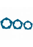 LEVELZ - Beaded Silicone Cock Ring Set of 3 (35mm, 40mm, 45mm) - Teal