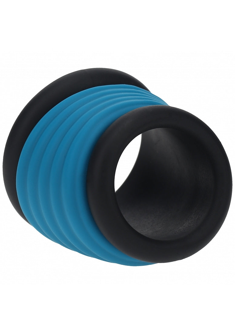 LEVELZ - Tube Silicone Cock Ring - Black/Teal