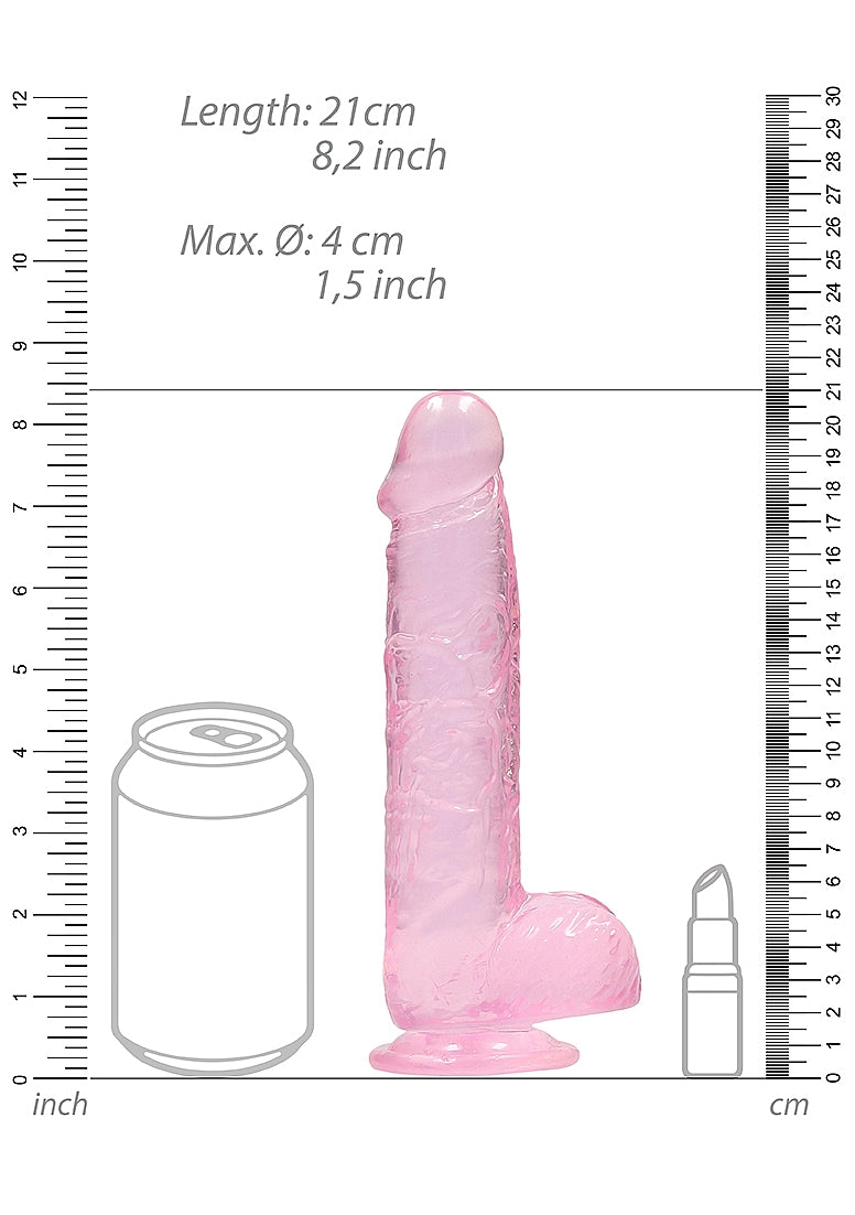 REALROCK Crystal 8 in Realistic Dong with Balls