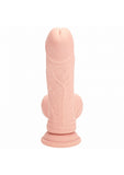 RealRock Rechargeable Silicone Dual Layered Vibrating Curved Dildo with Weighted Balls 8in