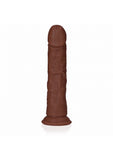 RealRock Realistic Skin - Curved Realistic Dildo with Suction Cup - 7" / 18 cm - Brown