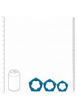 LEVELZ - Beaded Silicone Cock Ring Set of 3 (35mm, 40mm, 45mm) - Teal