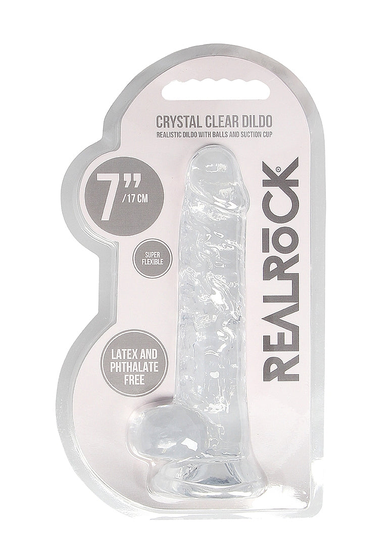 REALROCK Crystal 7 in Realistic Dong with Balls