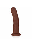 RealRock Realistic Skin - Curved Realistic Dildo with Suction Cup - 8" / 20,5 cm - Brown