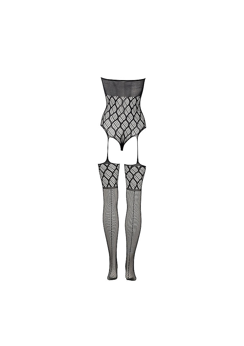 Strapless, Crotchless Teddy With Stockings
