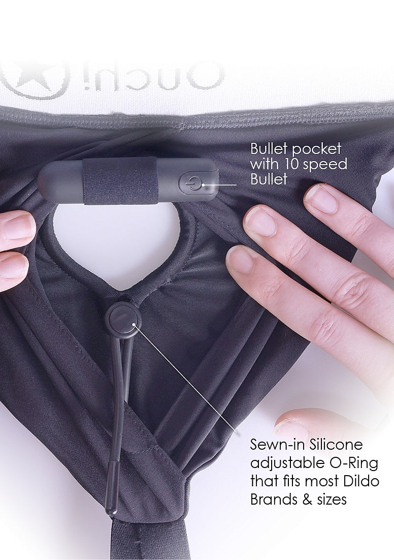 Vibrating Strap-on High-cut Brief