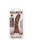 RealRock Realistic Skin - Curved Realistic Dildo with Suction Cup - 6" / 15,5 cm - Brown