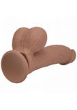RealRock Rechargeable Silicone Dual Layered Vibrating Curved Dildo with Weighted Balls 8in