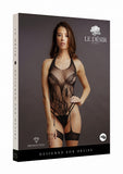 Crotchless Rhinestone Halter Teddy