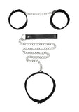 Velcro Collar With Leash And Hand Cuffs - With Adjustable Straps