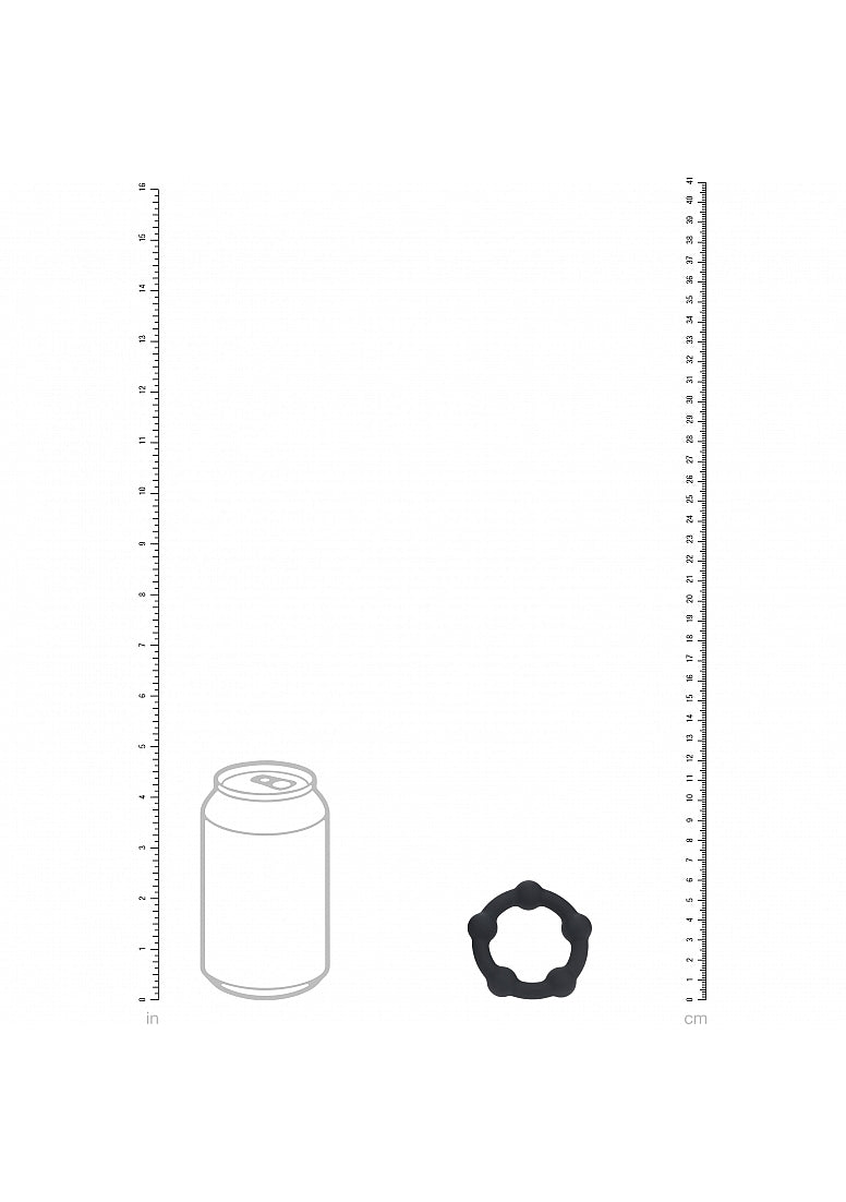 LEVELZ - Beaded Silicone Cock Ring - S - 30mm - Black