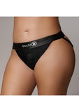 Vibrating Strap-on Panty Harness with Open Back
