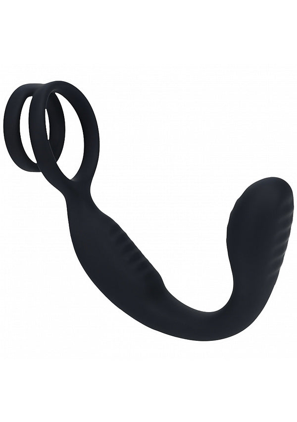 LEVELZ - Vibrating Silicone Prostate Stimulator with Cock & Ball Ring - Black