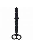 LEVELZ - Beaded Silicone Anal Probe with Double Loop - Black