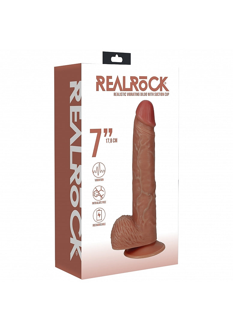 7 " Vibrating Cock With Balls - Regular Straight