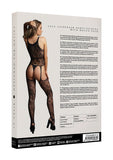 Lace Suspender Bodystocking With Round Neck