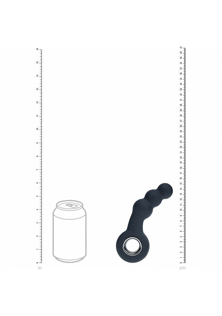 LEVELZ - Vibrating Beaded Silicone Prostate Massager with Loop - Black