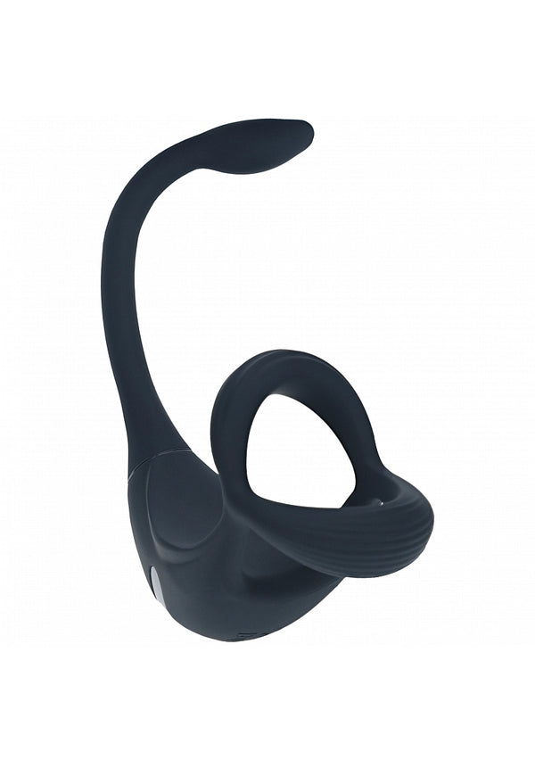 LEVELZ - Remote Control Vibrating Silicone Tri O Cock Ring with Prostate Stimulator - Black
