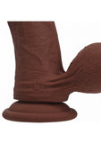 RealRock Rechargeable Silicone Dual Layered Vibrating Curved Dildo with Weighted Balls 8in