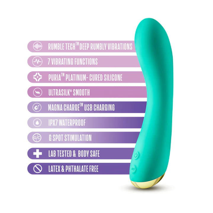 Aria Luscious AF G-Spot Teal 7-Inch Vibrator The Love Store Online Aria Luscious AF G-Spot Teal 7-Inch Vibrator The Love Store Online