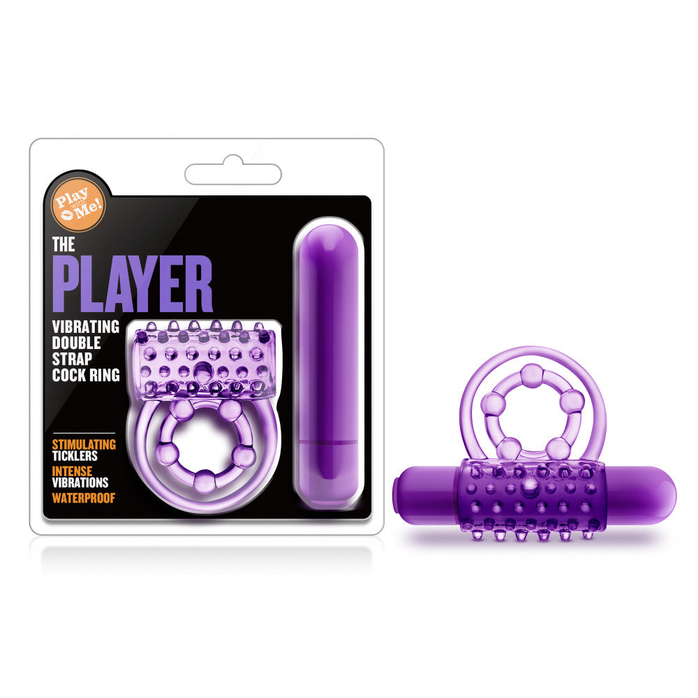 Play With Me - The Player - Vibrating Double Strap C-Ring - Purple