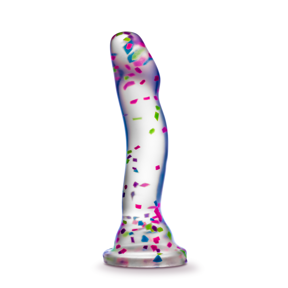 Neo Elite Glow in the Dark Silicone Hanky Panky Dildo 7.5in - Confetti