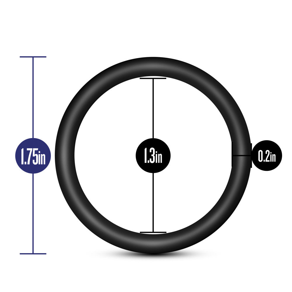 Performance - VS1 Pure Premium Silicone Cock Rings - Medium - Black