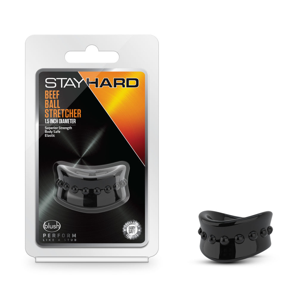 Stay Hard - Beef Ball Stretcher X Long - 1.5 Inch Diameter - Black