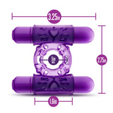 Play With Me - Double Play - Dual Vibrating Cock Ring - Purple
