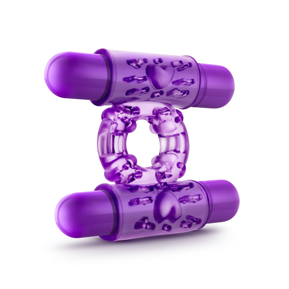 Play With Me - Double Play - Dual Vibrating Cock Ring - Purple