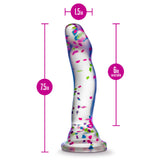 Neo Elite Glow in the Dark Silicone Hanky Panky Dildo 7.5in - Confetti