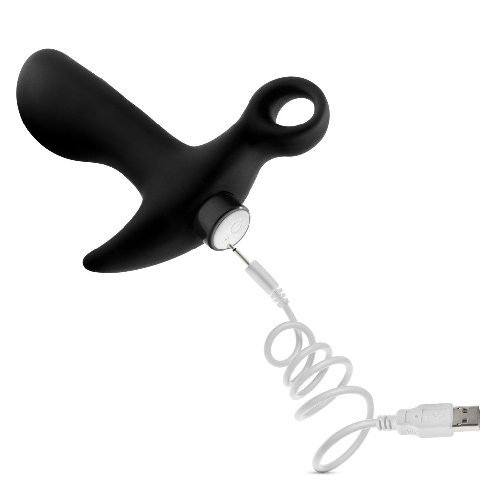 Anal Adventures Platinum - Silicone Vibrating Prostate Massager 01 - Black