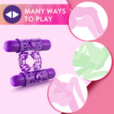 Play With Me - Double Play - Dual Vibrating Cock Ring - Purple