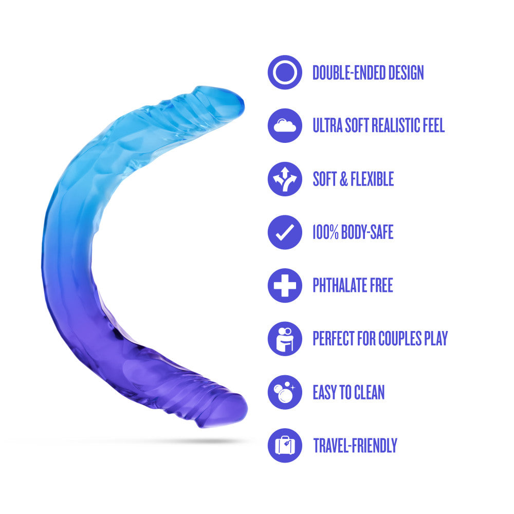 B Yours Sugar Stud Double Dildo 13.75in - Blue